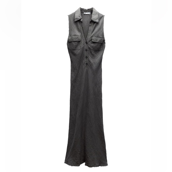 ZARA LINEN SHIRTDRESS - Picture 9 of 11